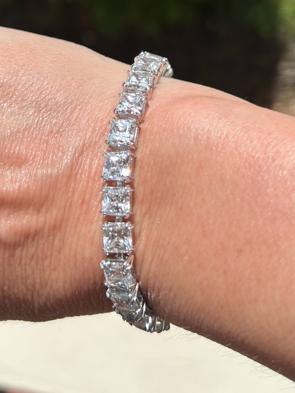 NWOT Swarovski Matrix Square-Set Tennis Bracelet - Picture 2 of 10